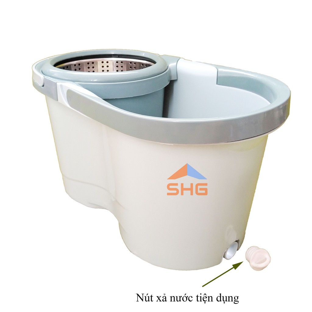 BỘ LAU NHÀ 360 ĐỘ THÔNG MINH CAO CẤP RỜI LỒNG DỄ VỆ SINH, CÂY LAU NHÀ INOX, LỒNG VÀ MÂM INOX, SIÊU SẠCH