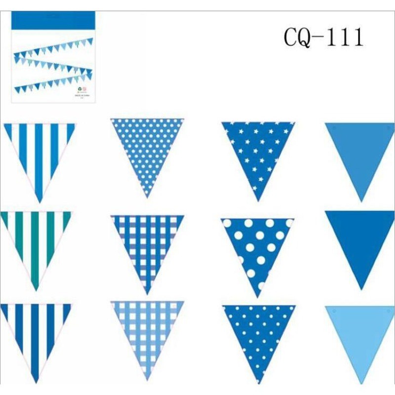 Dải Băng Rôn 12 Lá Cờ Đầy Màu Sắc Dài 2.5M Trang Trí Sinh Nhật Bé