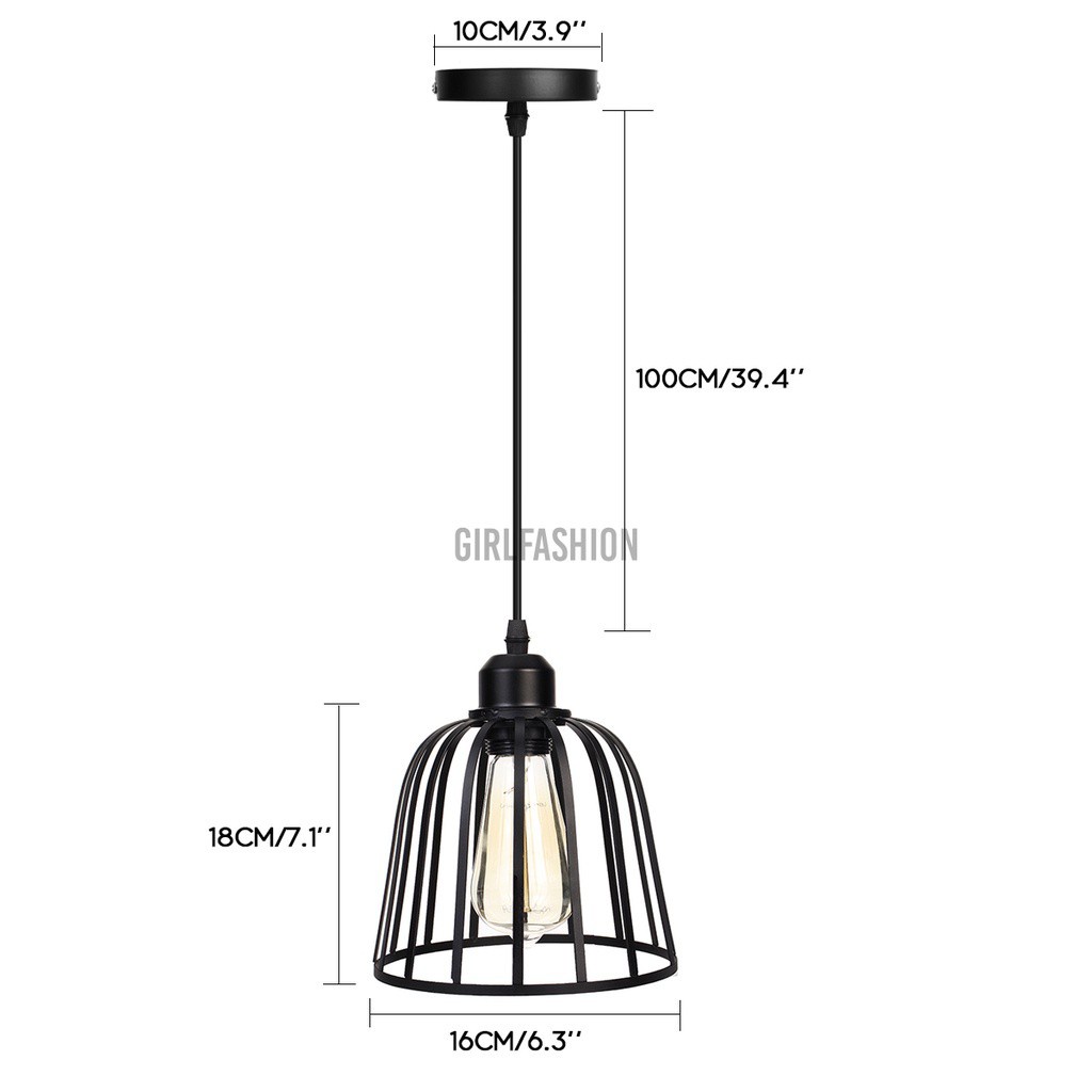 E27 creative small iron cage hanging retro industrial style wrought iron porch restaurant bar bedroom balcony chandelier