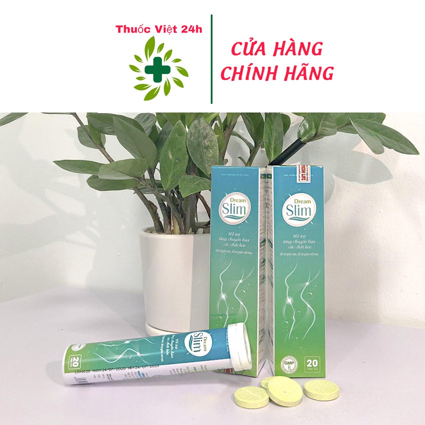 [Combo 3 Tuýp] Dream Slim - Tuýp 20 Viên sủi hỗ trợ giảm béo, hỗ trợ giảm mỡ máu - thuocviet24h