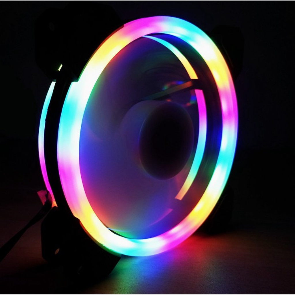 Quạt tản nhiệt Fan RGB 2 Vòng Ring Double Ring 7 màu