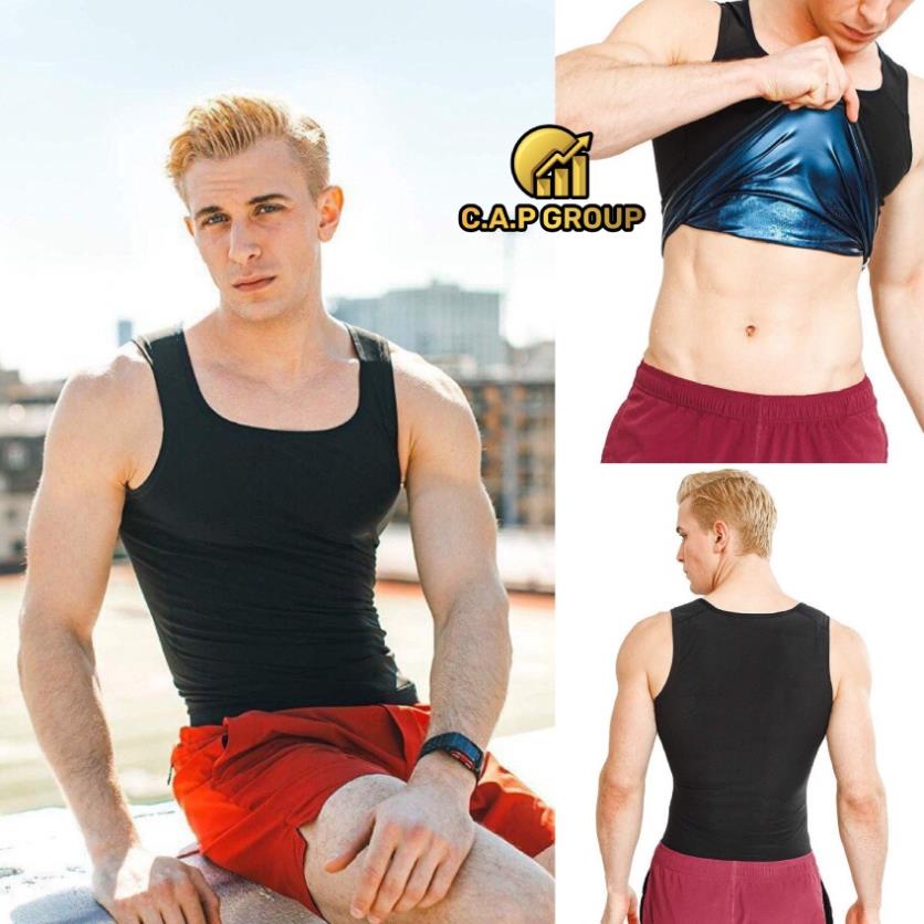 Áo đổ mồ hôi giảm mỡ nam giúp sinh nhiệt tan mỡ bụng eo giảm cân ép cân hiệu quả khi tập Gym Thể thao -HOT Amazon *