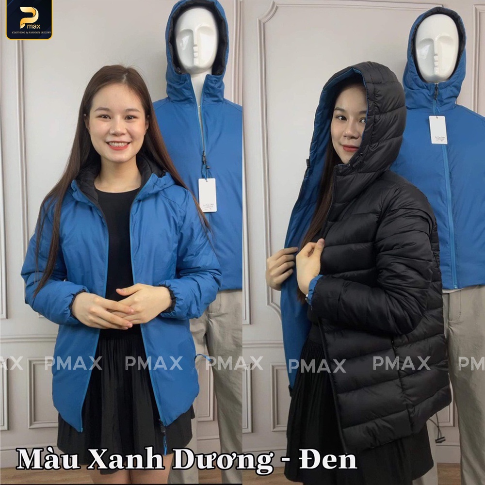 Áo phao nam nữ thời trang PMAX 2 mặt siêu nhẹ thể thao cản gió, giữ ấm mùa đông