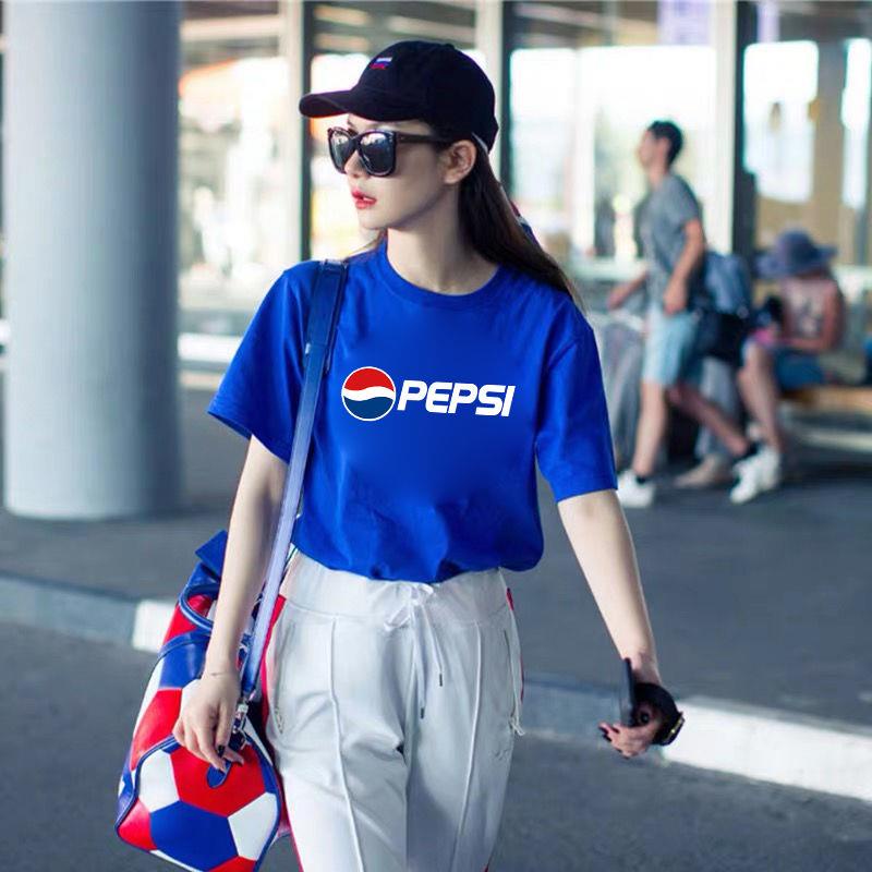 Áo Thun 100% Cotton Nguyên Chất Tay Ngắn In Hình Lon Pepsi Cola Thời Trang Unisex