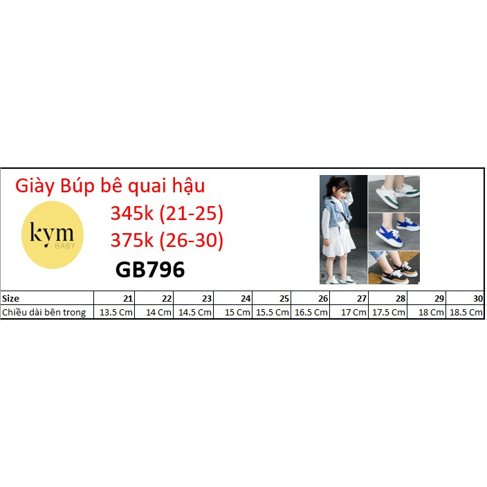 Giày thể thao Quai hậu cho bé G796