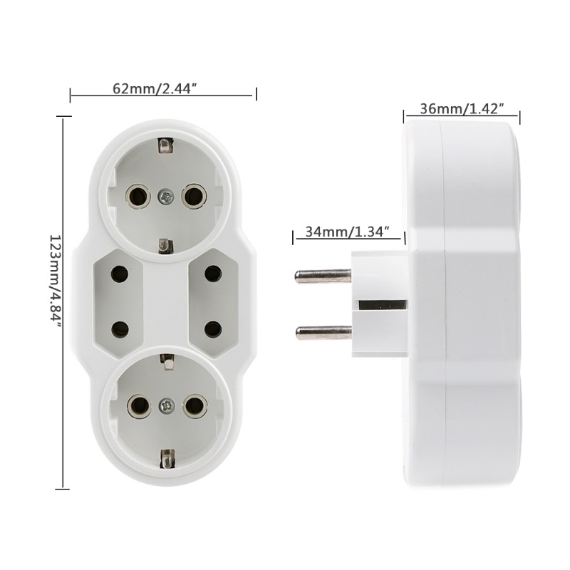 Phích Cắm Chuyển Đổi 1 Sang 4 Chiều Chuẩn EU