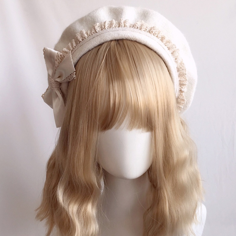 Mũ Nồi Lông Màu Trơn Bảo Vệ Tai Kiểu Pháp Cổ Điển Dành Cho Nữ