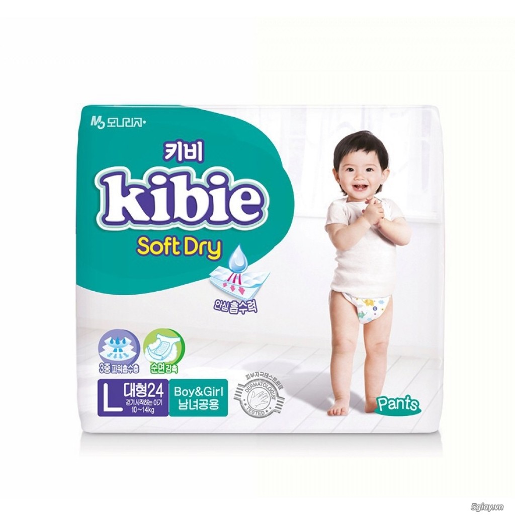 Bỉm KIBIE Cao cấp Số 1 Hàn Quốc (Nguyên Tem) Quần M50/L48 Dán S50/M48/L44/XL25