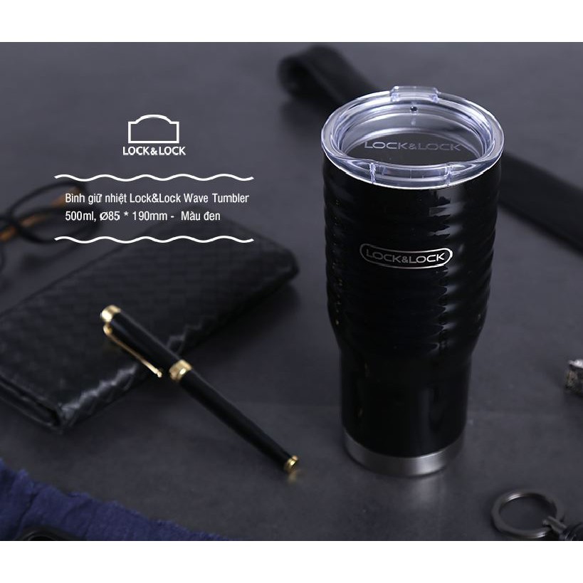 Bình giữ nhiệt Lock&Lock Wave Tumbler 500ml- màu đen LHC4147BLK