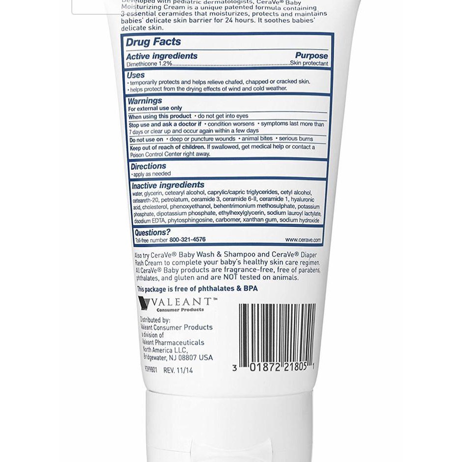 Sữa Dưỡng CeraVe Baby Moisturizing Cream 142g (chuẩn Mỹ)