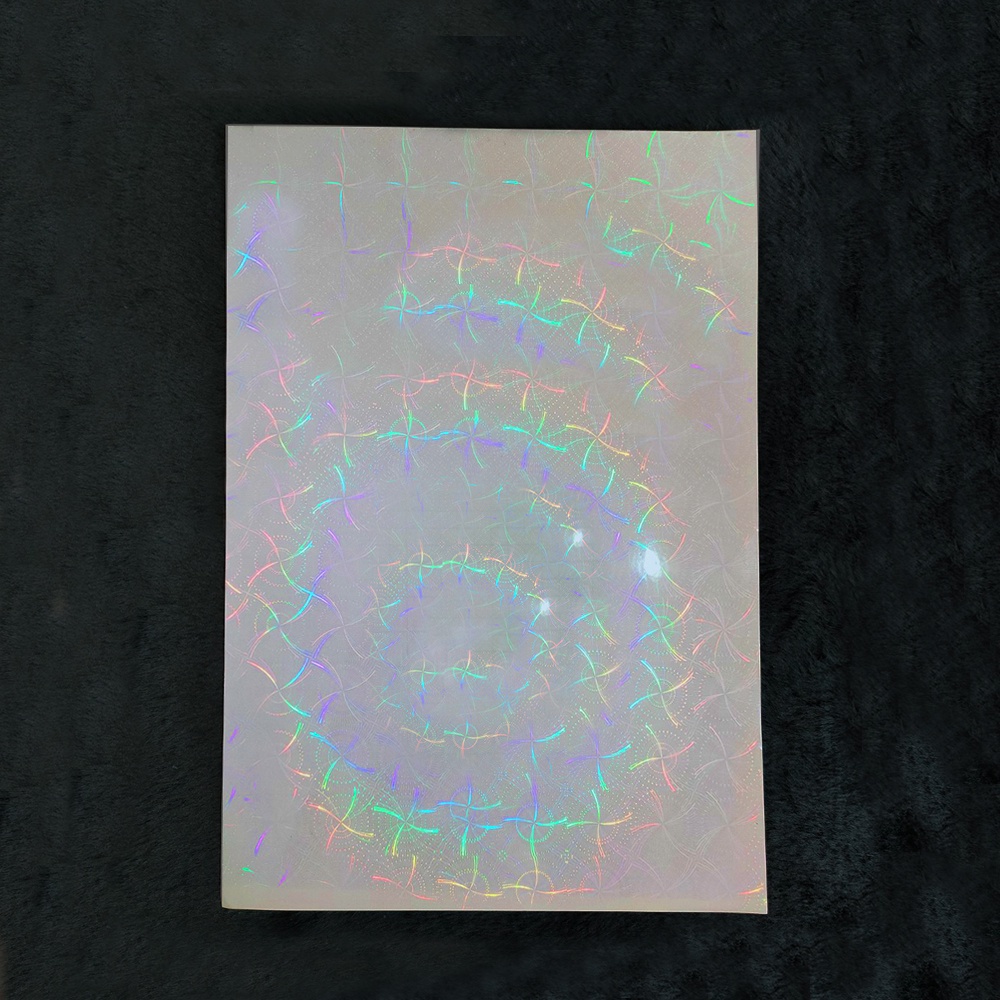 Màng cán Hologram lấp lánh trang trí sticker, toploader Size A4
