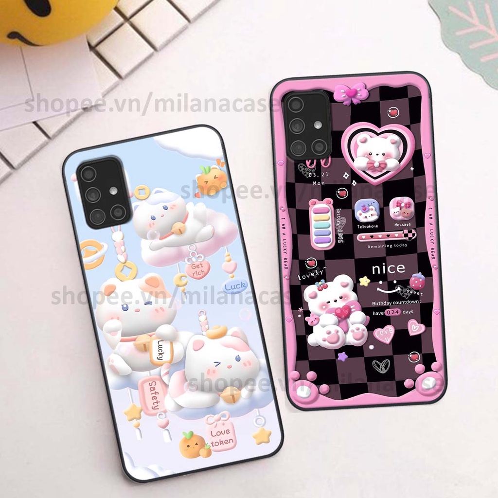 Ốp Samsung A31 / A51 / A71 hình đồng hồ icon gấu mèo cute cực dễ thương ngộ nghĩnh