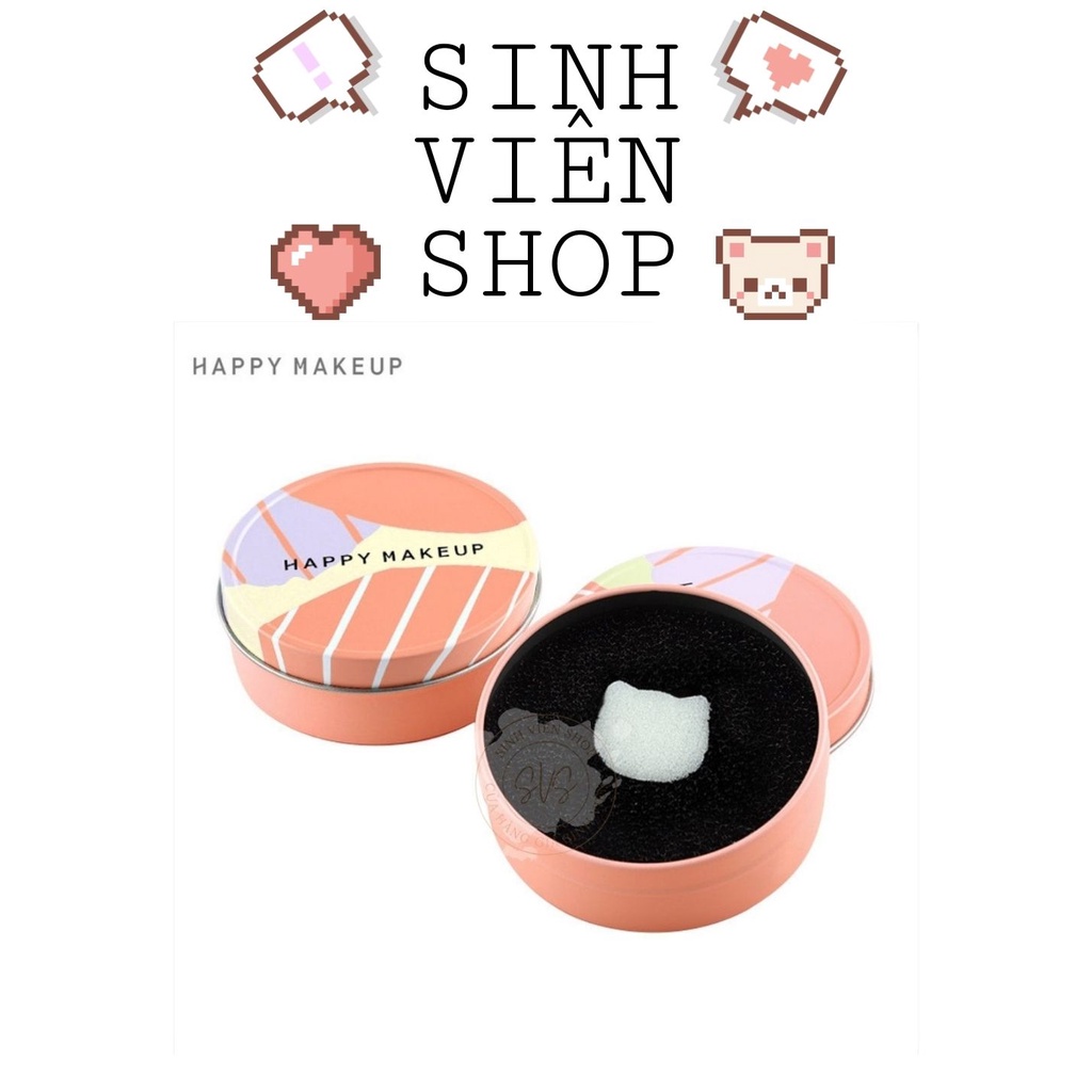 Hộp phủi phấn làm sạch cọ trang điểm khô Happy Makeup