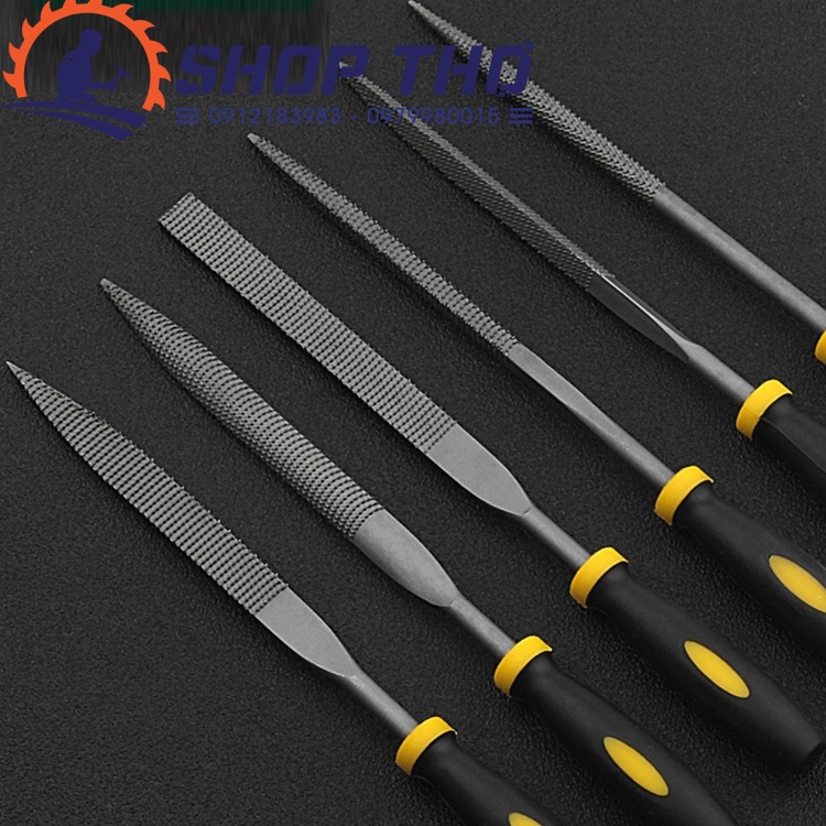 Bộ 6 dũa mài gỗ kích thước  tổng dài 14cm