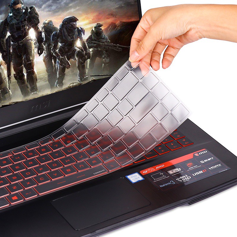 Miếng Dán Bảo Vệ Bàn Phím Máy Tính Trong Suốt Chống Bụi Chống Nước Cho MSI GS65 GF63 14inch