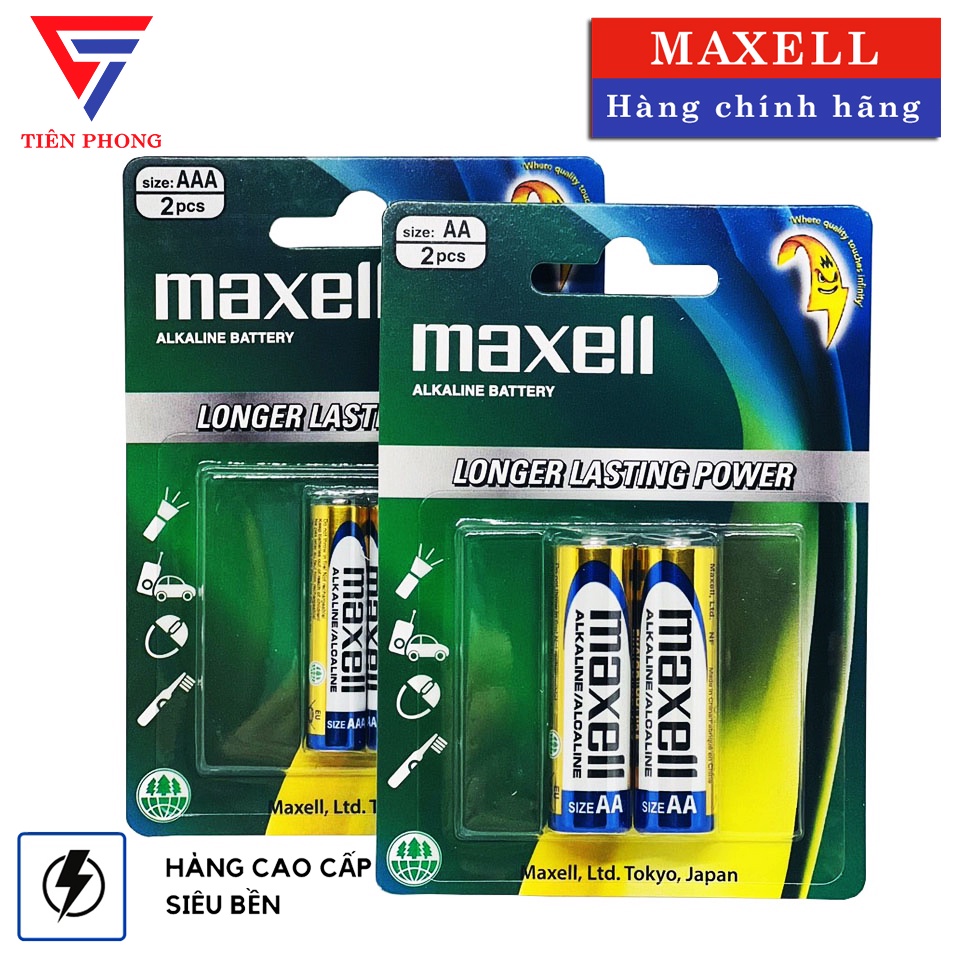 Pin AA / AAA Maxell alkaline vỉ 2 viên chính hãng - Pin chính hãng giá tốt