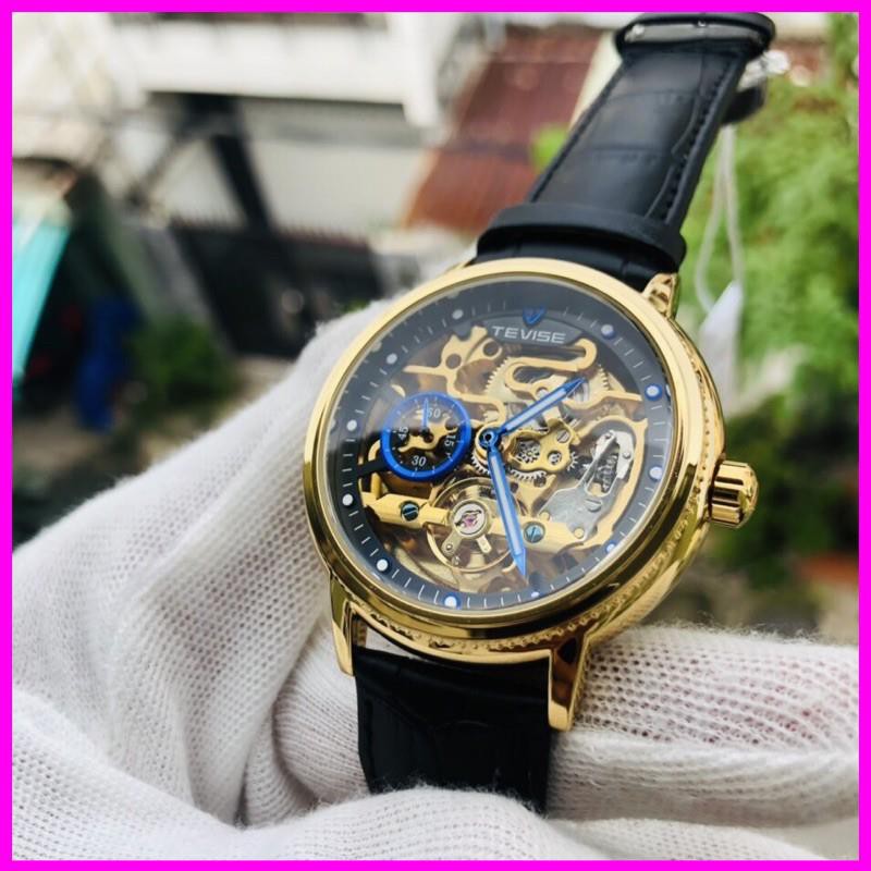 [Hàng xịn] ĐỒNG HỒ TEVISE CƠ Cho Nam  DÂY DA CAO CẤP CHÍNH HÃNG