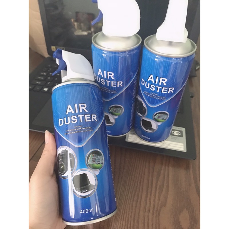 Bình xịt bụi khí nén vệ sinh laptop Air Duster - Xịt cực mạnh 400ml khí O3