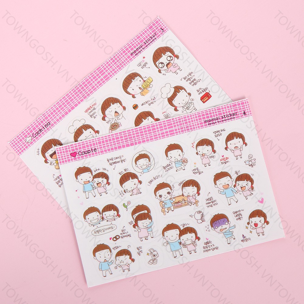 Sticker Moimoi bé xinh 6.5*9cm Pison dễ thương, hình dán cute trang trí