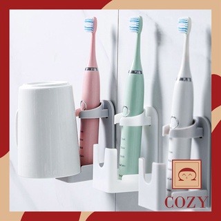 Giá đỡ bàn chải điện, kệ bàn chải điện có móc úp ly tiện lợi, miếng dán tường chắc chắn
