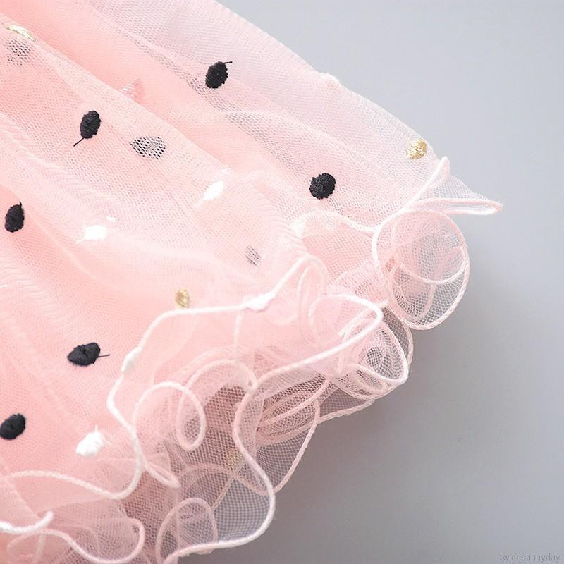 Chân váy ngắn chấm bi thời trang phong cách dễ thương dành cho bé gái