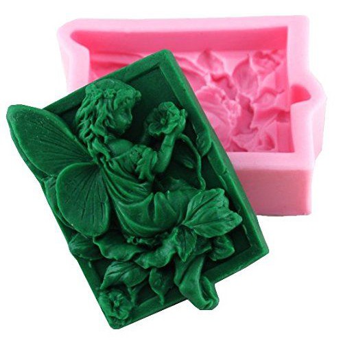 Khuôn Silicon 3D làm Xà Phòng Hình Cô Gái Thiên Thần Bên Hoa (50-60gr/pcs)