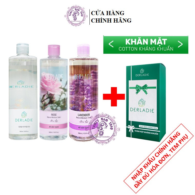 Nước Hoa Hồng chiết Xuất Cây Phỉ Derladie Natural Toner 500ml