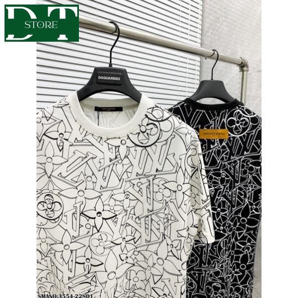 Áo Phông Nam Nữ - Áo Thun Lv Cổ Tròn In Hoạ Tiết 3D Chất Cotton mát Mịn DT STORE MENWEAR