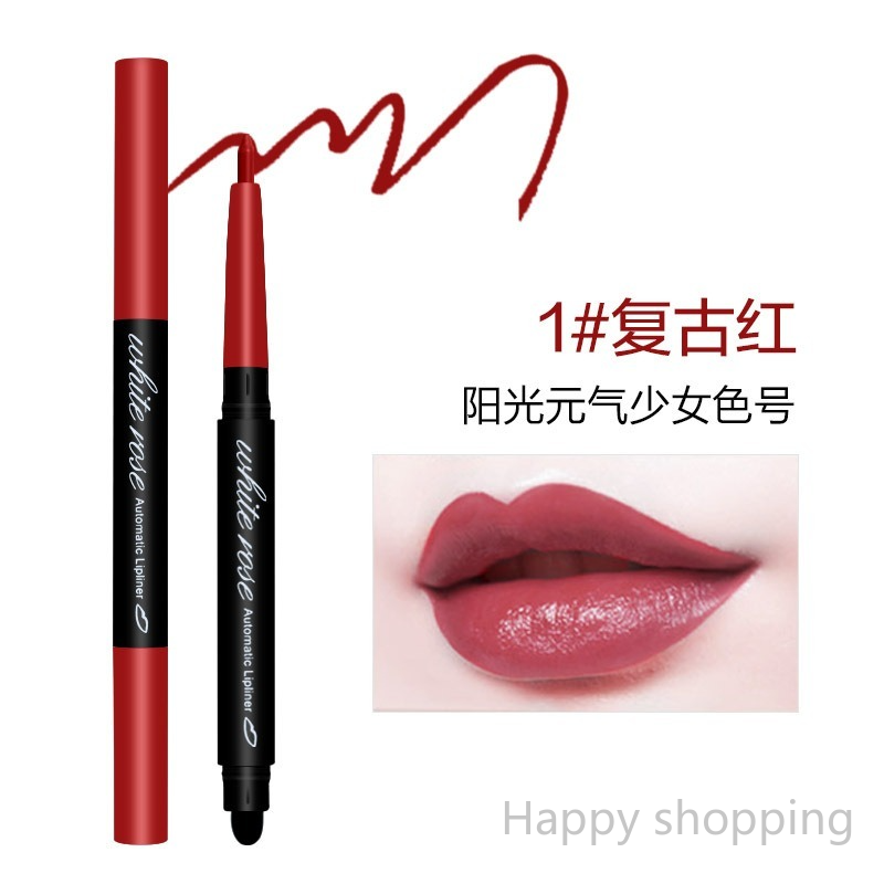 (Hàng Mới Về) Set 6 Chì Kẻ Viền Môi Dưỡng Ẩm Lâu Trôi Kèm Cọ Tiện Dụng | BigBuy360 - bigbuy360.vn