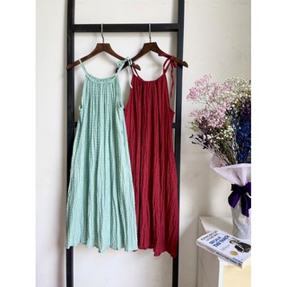 Đầm dây xếp nhúng Infashion