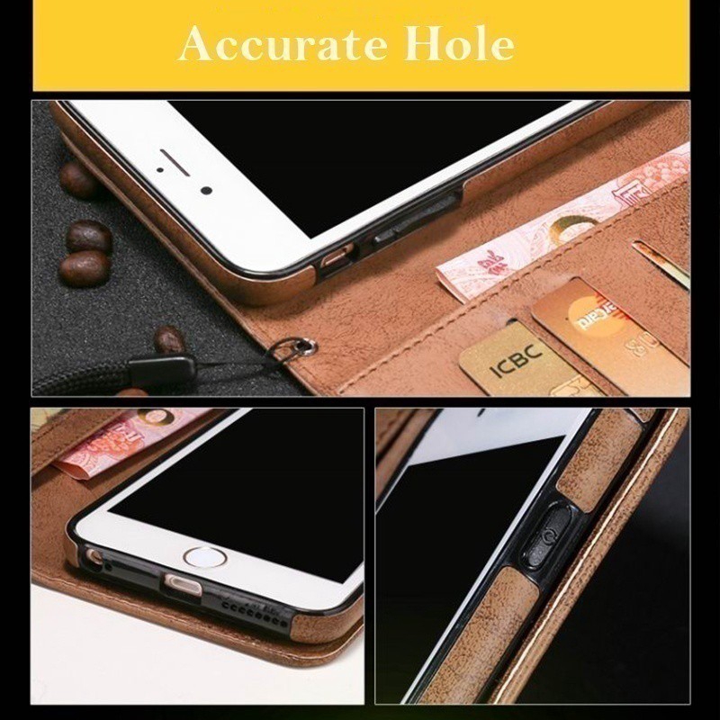 Bao da điện thoại màu trơn phong cách cổ điển cho Iphone 6 6S 6Plus 6SPlus 7 8 7Plus 8Plus 5 5S SE | BigBuy360 - bigbuy360.vn