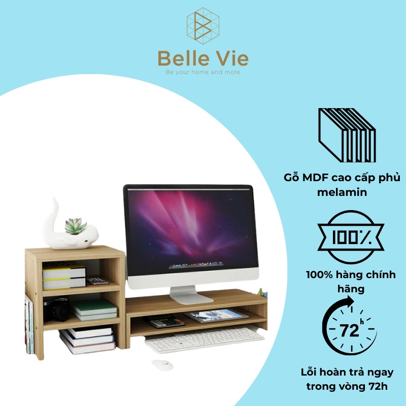 [Mã LIFEXANH03 giảm 10% đơn 500K] Kệ Máy Tính Gỗ Đa Năng BELLEVIE Giá Để Sách Và Laptop