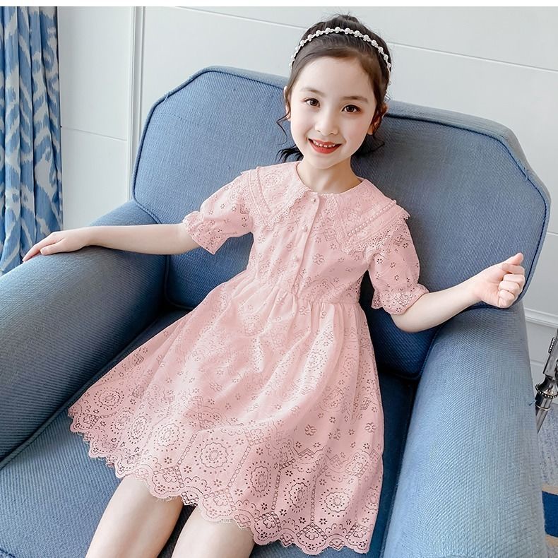 Đầm Công Chúa Phối Ren Mẫu Mới Năm 2021 Phong Cách Phương Tây Cho Bé Gái