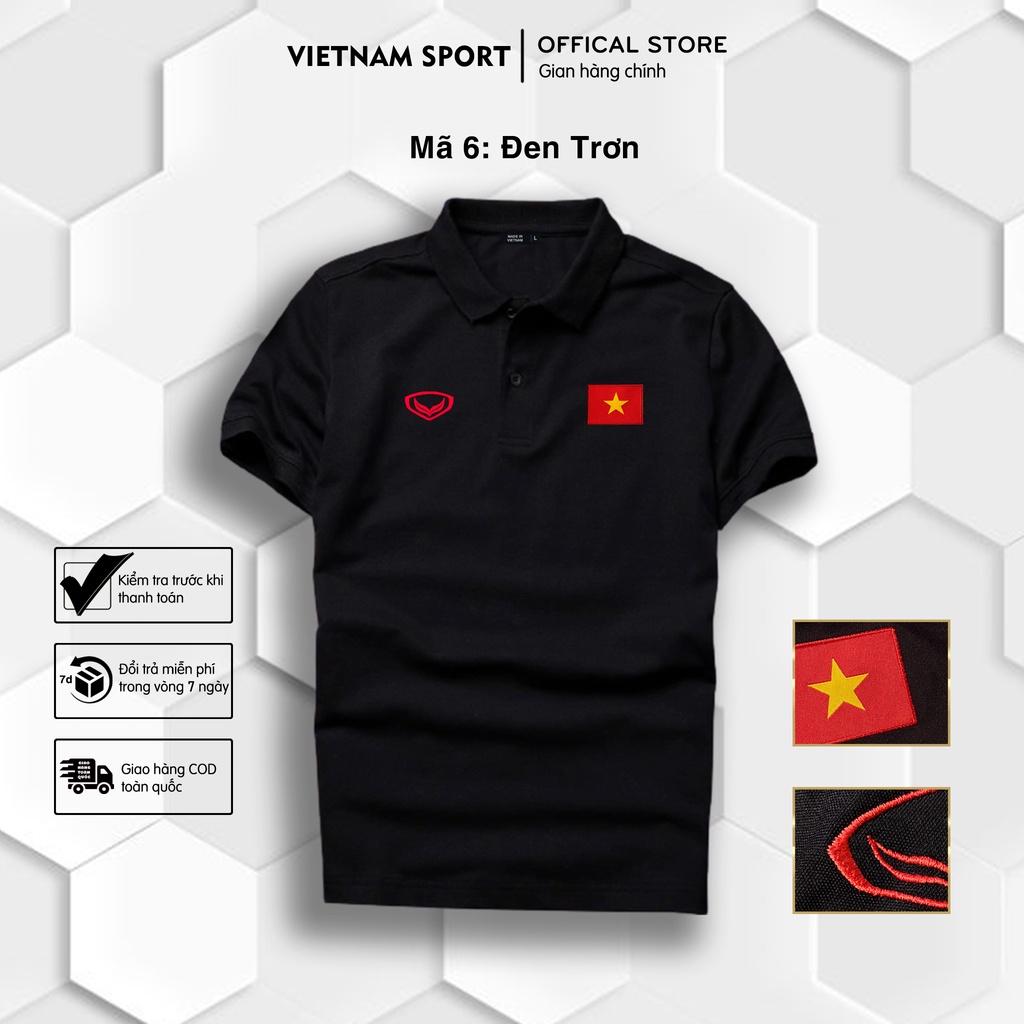 | LOGO THÊU | Áo thun Polo Tuyển Việt Nam Cao Cấp - Polo có cổ Thêu Logo Đội Tuyển Việt Nam, phong cách, tự hào dân tộc