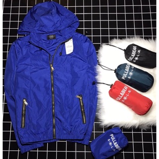 Áo khoác dù nam PULL & BEAR phong cách thời trang cao cấp - đi mưa - xanh biển đậm