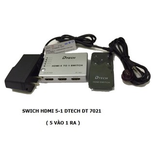 Multi HDMI 5 IN 1 Dtech (DT 7021) ( 5 VÀO 1 RA )