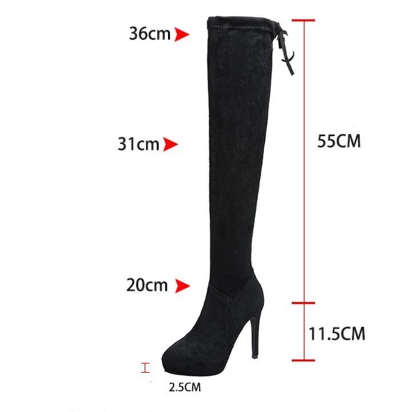 Giày Boots Cao Gót Da Lộn 11.5CM BOD590-4034