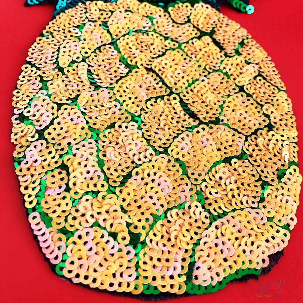 Sticker ủi thêu hình quả dứa（☸ Fruits - Pineapple Sequins Patch ☸）（L-11074）