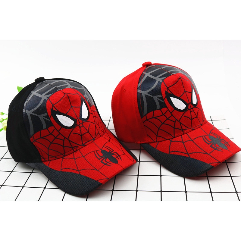 Mũ Lưỡi Trai Cotton Thêu Hình Người Nhện Marvel Phong Cách Hip Hop Cho Bé Trai Và Gái
