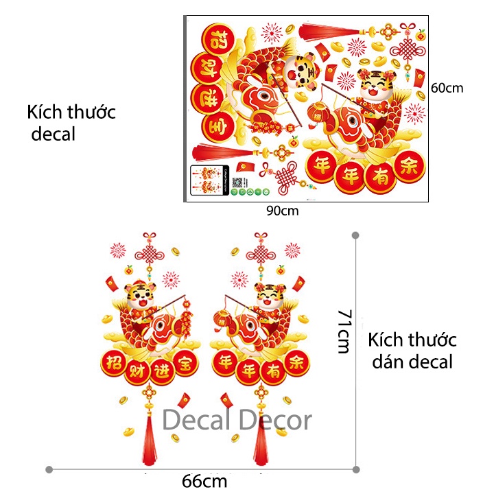 Decal Trang Trí Tết 2022 Dán Tĩnh Điện Nhiều Mẫu Đa Dạng Dán Kính | BigBuy360 - bigbuy360.vn