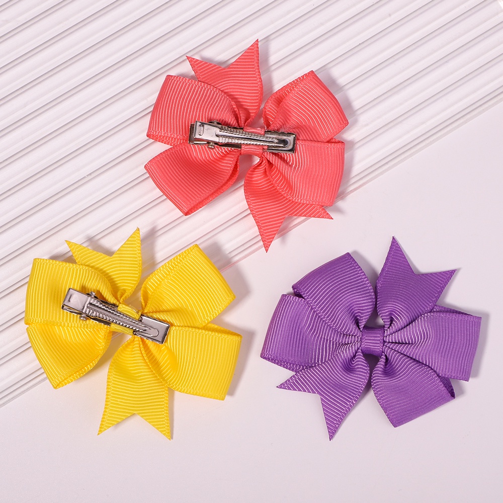 Bộ 10 Kẹp tóc KIDSBOWS bằng vải ruy băng nhiều màu sắc trang trí tóc cho bé gái