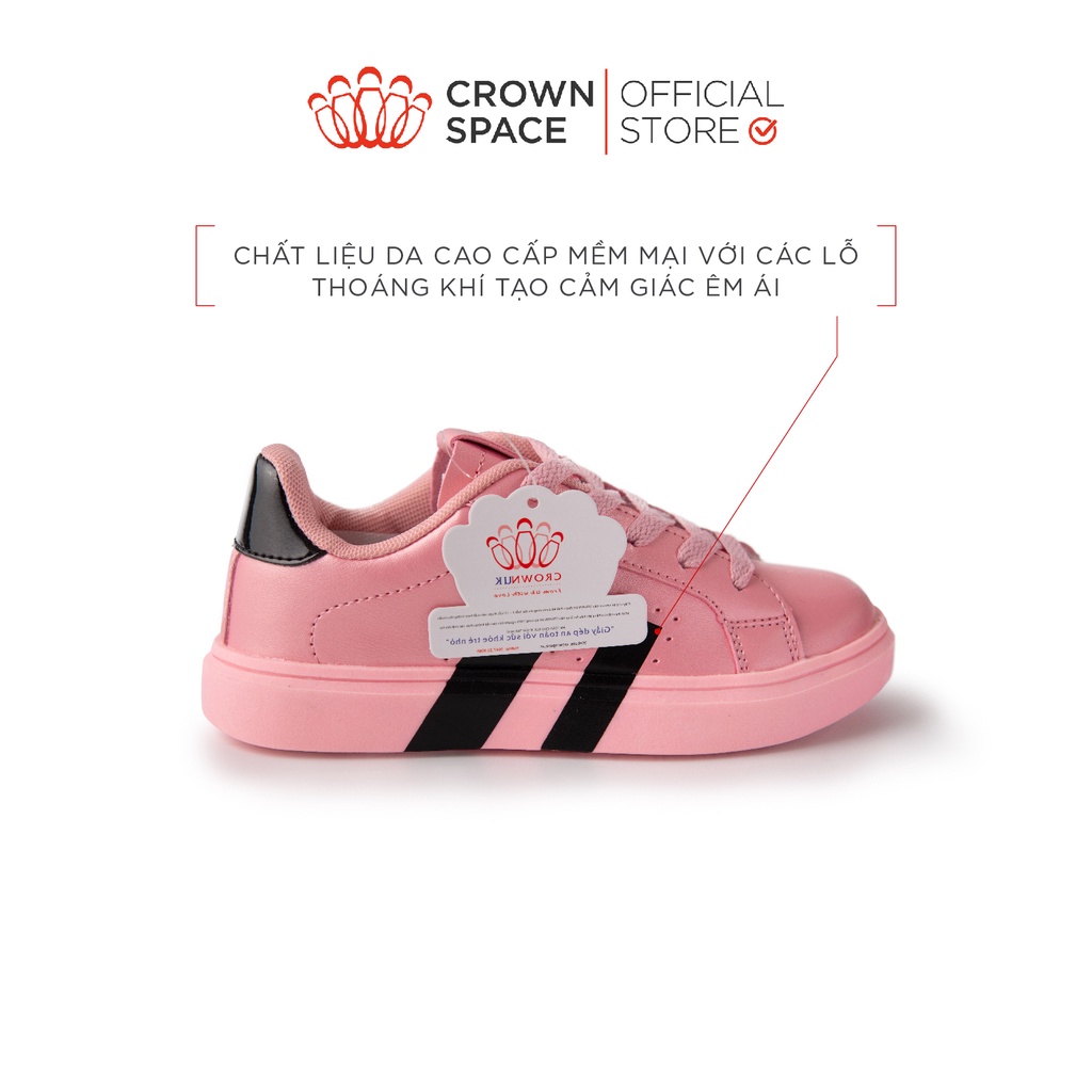 Giày Thể Thao Sneaker Bé Gái Đi Học Đi Chơi Crown Space Cao Cấp CRUK215 Nhẹ Êm, Chống Hôi Chân Size 28 đến 36