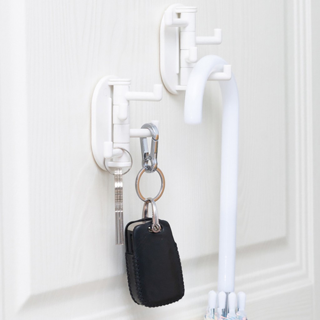 Móc dán tường 4 chấu xoay 180 độ móc treo đồ đa năng siêu dính chịu lực tốt treo móc đồ dùng tiện dụng