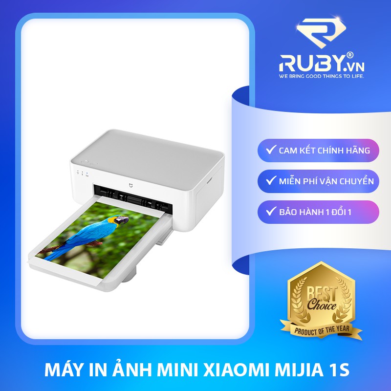 Máy in ảnh mini Xiaomi Mijia 1S, kết nối wifi app Mihome bluetooth, chất lượng full HD 1280p