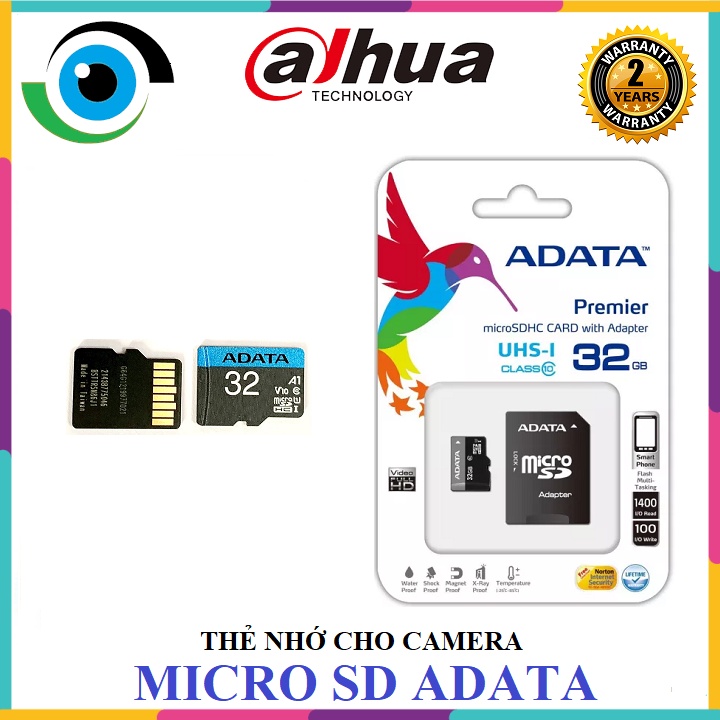 Thẻ nhớ chuyên dụng cho CAMERA Micro SD ADATA 32G/64G/128G, hàng chính hãng, bảo hành 36 tháng