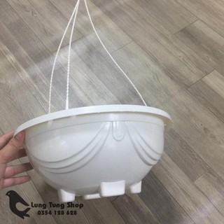Chậu treo màu trắng size lớn - dúng trồng dâu tây , hoa , cây kiểng