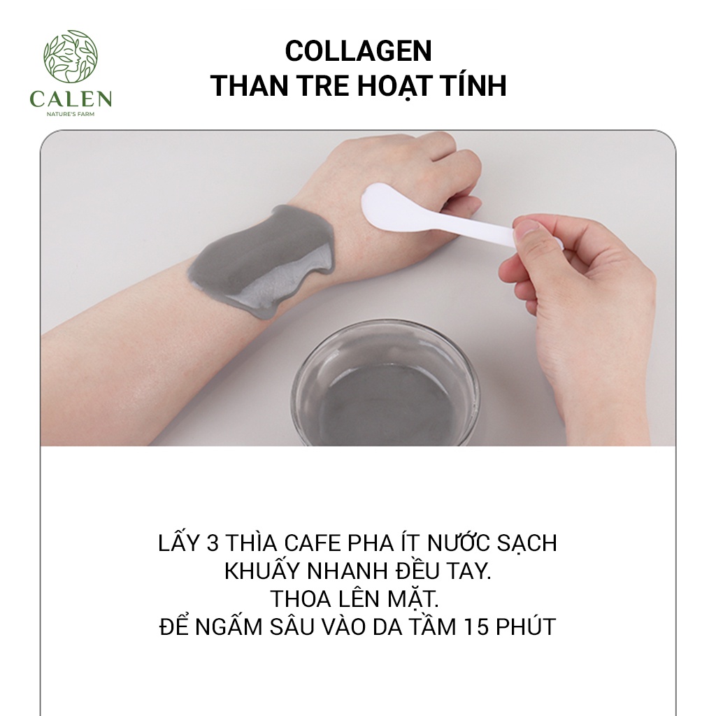 Mặt nạ dẻo collagen Than Tre Calen cao cấp dùng trong Spa dưỡng Trắng cấp ẩm chống lão hóa da ngừa mụn dạng bột hũ 200g