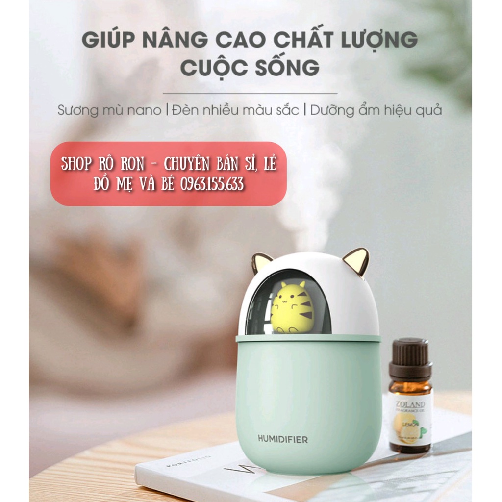 [300ml] Máy phun sương Nano tạo ẩm - Máy khuếch tán tinh dầu hình thú - Shoproron