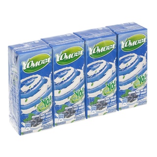 Combo 2 Lốc 4 hộp sữa chua uống hương bạc hà và việt quất YoMost 170ml mang hương thơm bạc hà việt quất lạ miệng