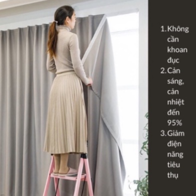 Rèm cửa sổ phòng ngủ chống nắng cao cấp, màn vải treo tường trang trí decor cửa chính